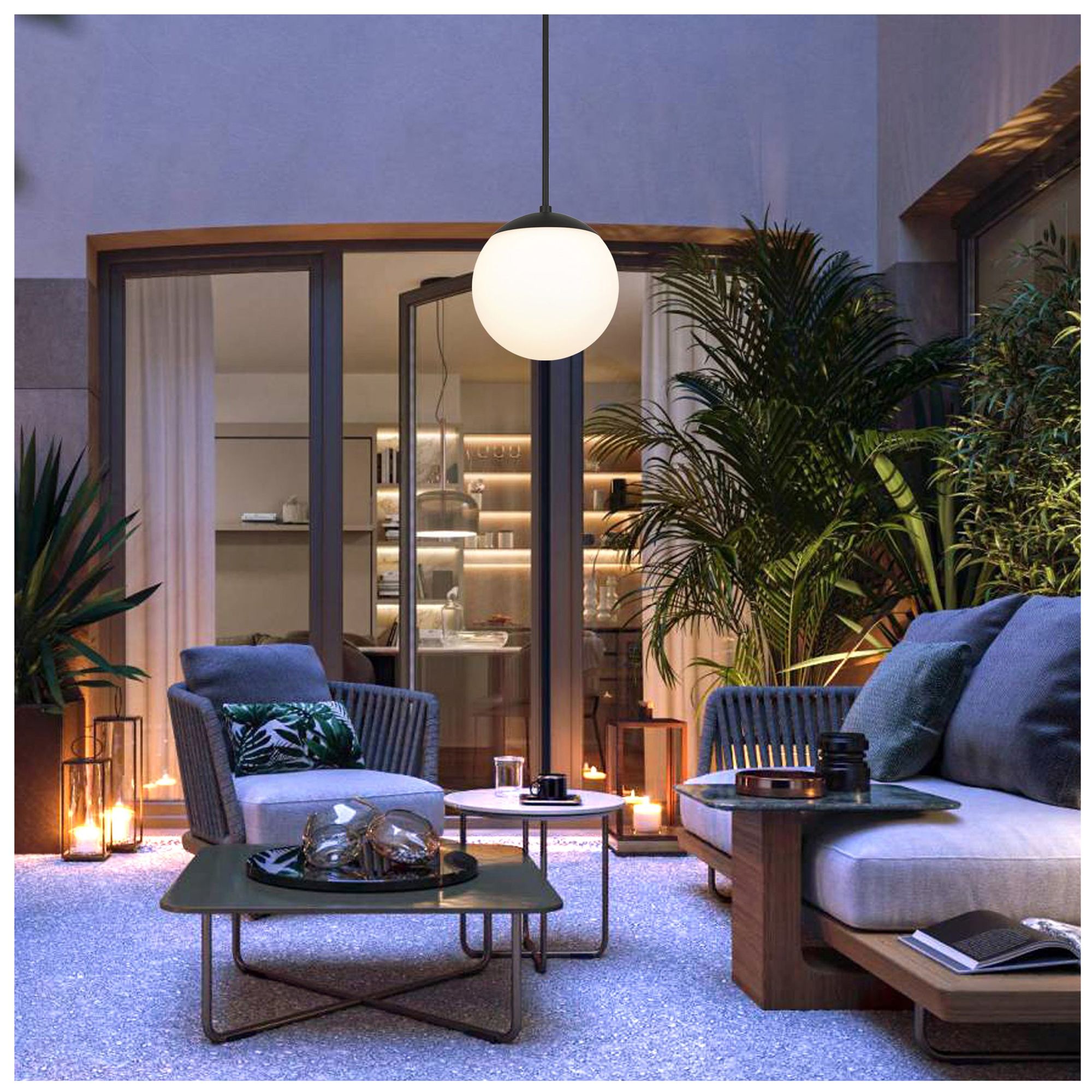 Image 6 Rondure 10 3/4" High Black LED Outdoor Hanging Light more views