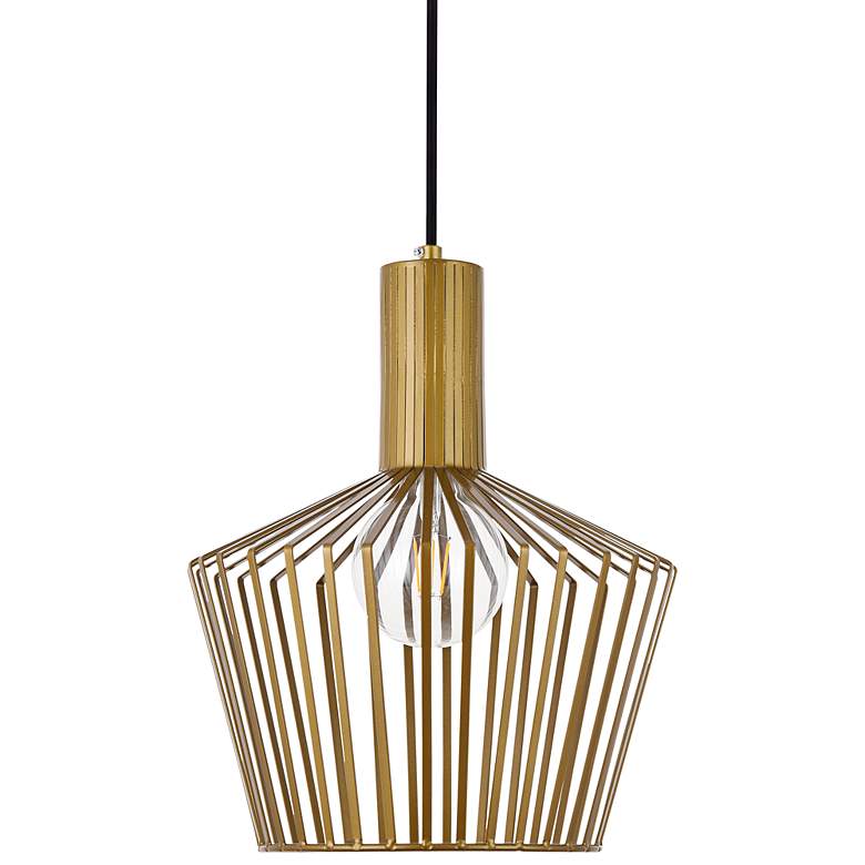 Image 3 Ronnie 11 1/2" Wide Brass Iron Mini Pendant