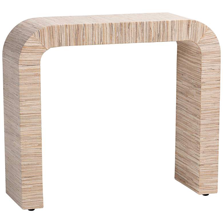 Image 2 Ronnie 36" Wide Woven Natural Grasscloth Console Table