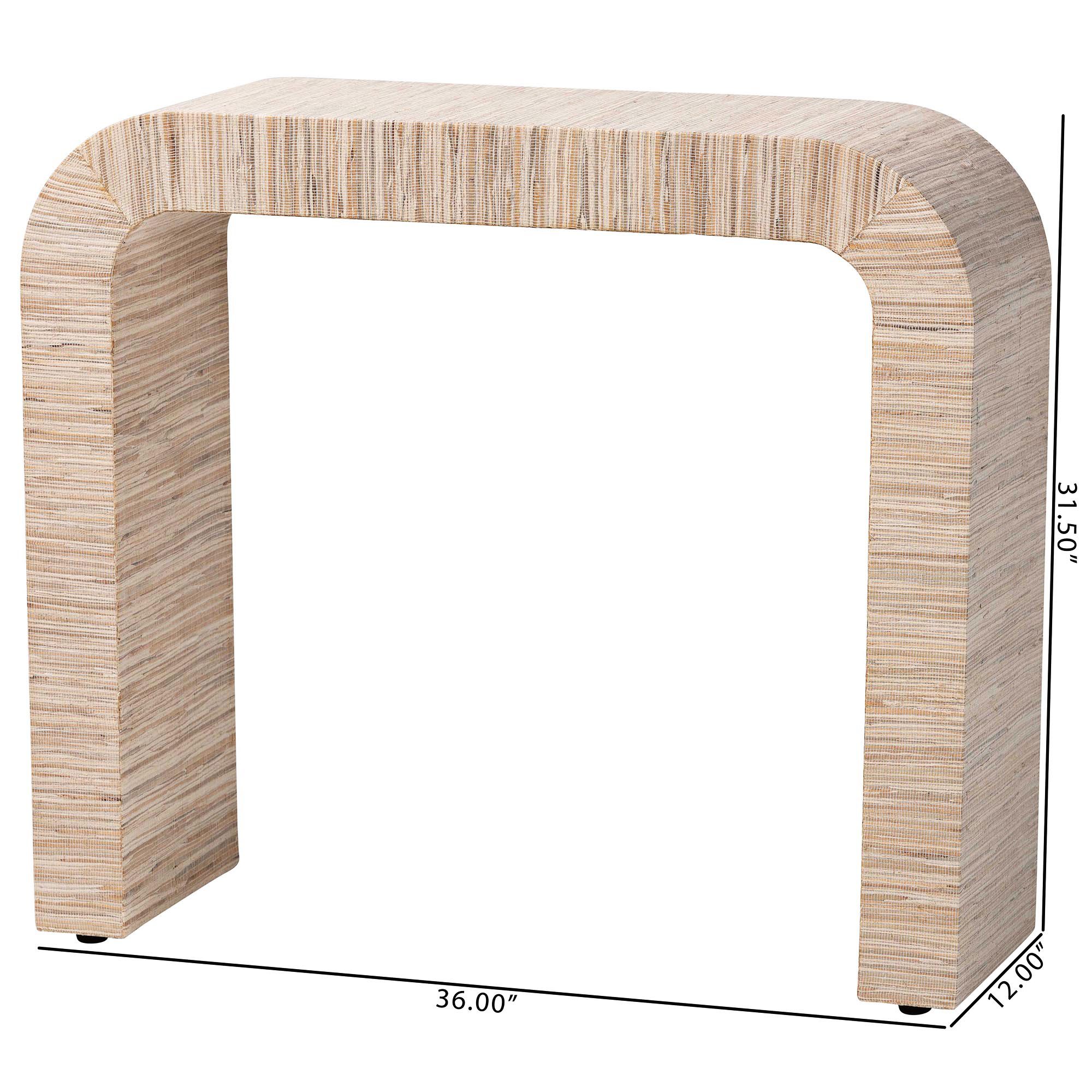 Ronnie 36" Wide Woven Natural Grasscloth Console Table