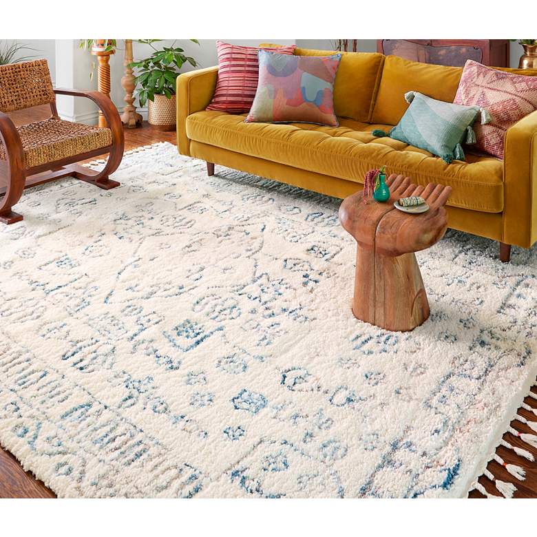 Image 1 Ronnie RON-01 5'3"x7'6" Ivory and Ocean Rectangular Area
