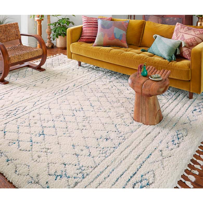 Image 1 Ronnie RON-02 5'3"x7'6" Ivory and Sky Rectangular Area Ru