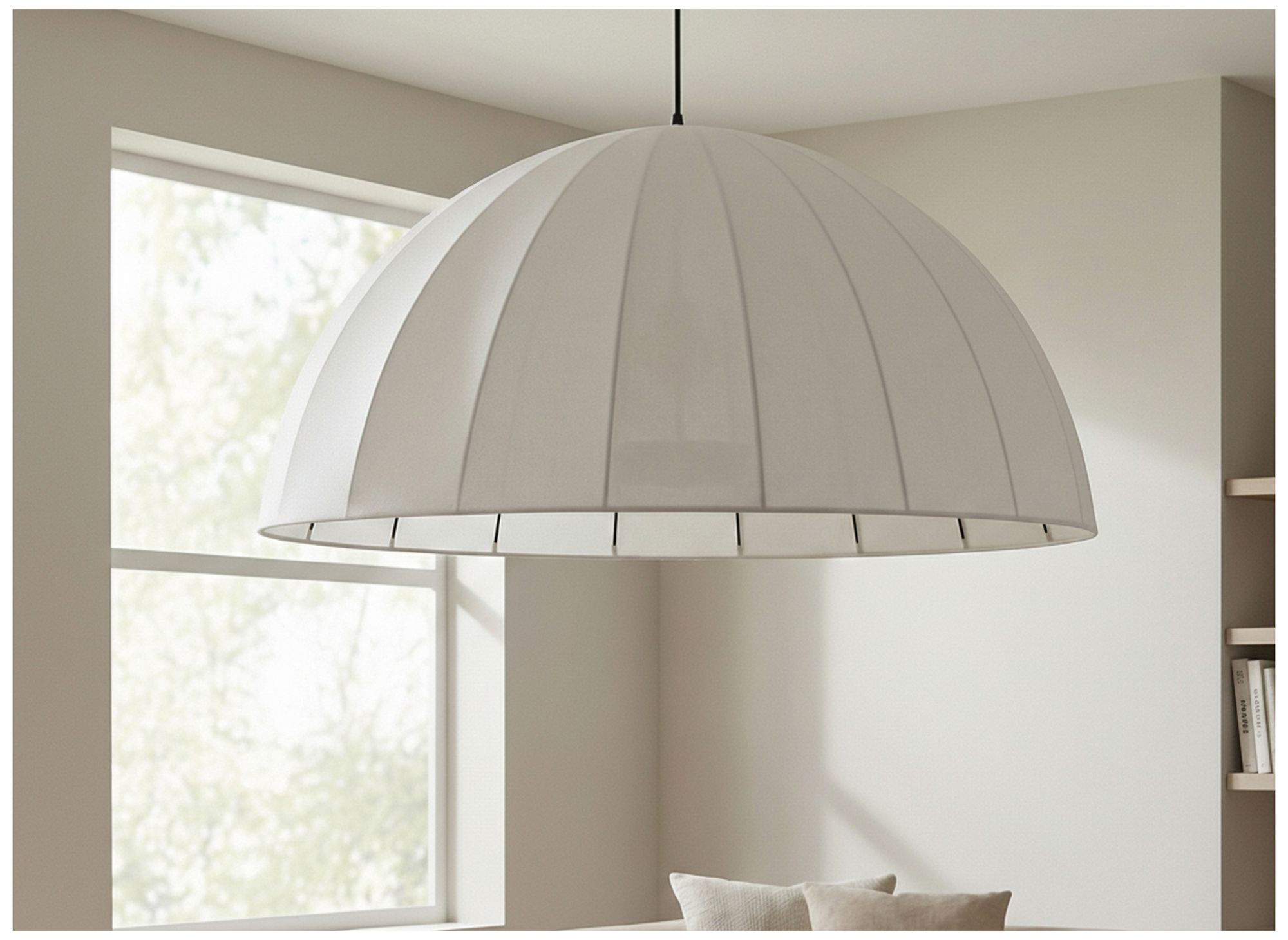 Image 7 Ronny 30" Wide Beige, Matte Black Pendant more views