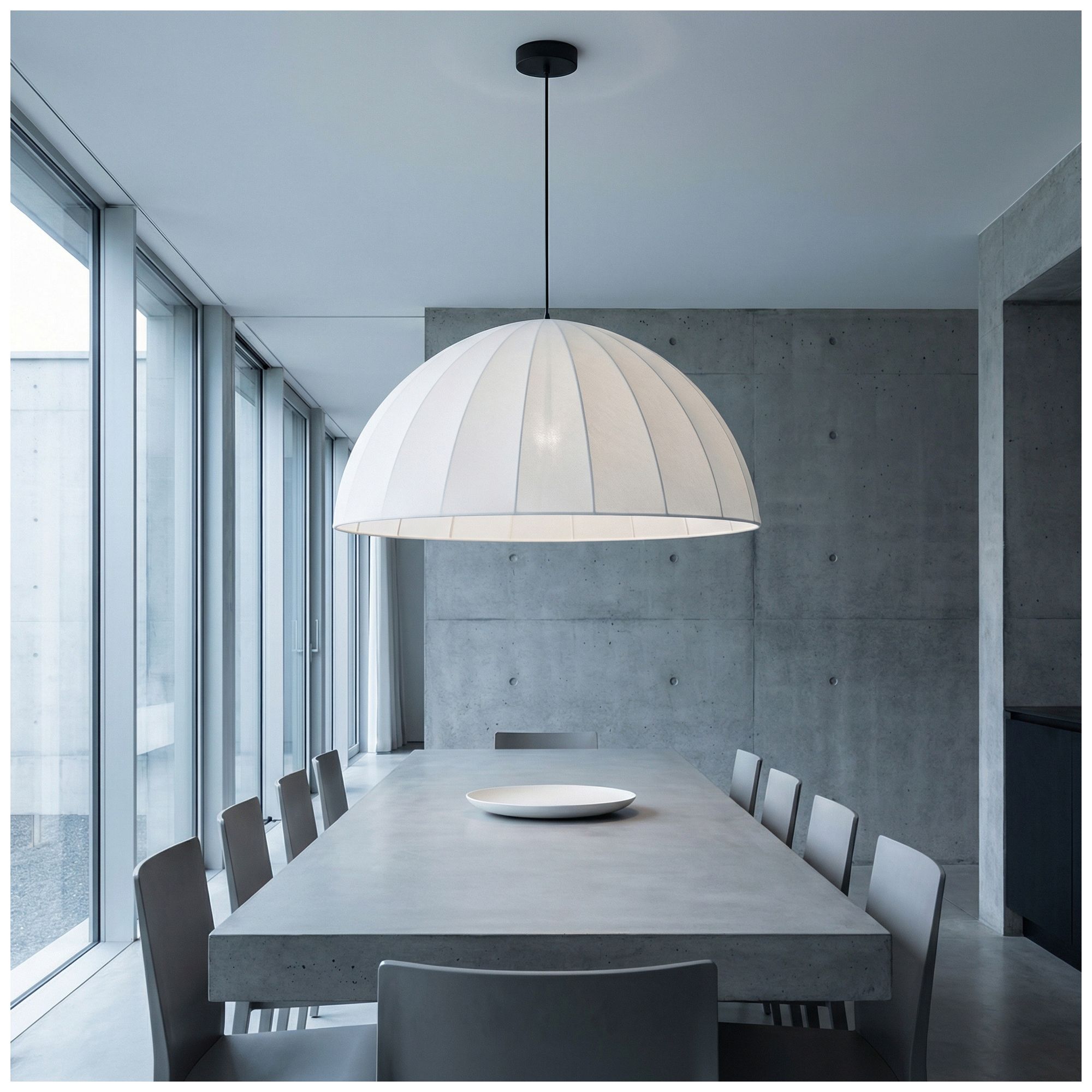 Ronny 30" Wide Beige, Matte Black Pendant
