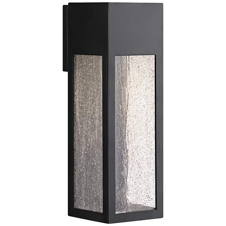 Image 2 Rook 15 inch High Satin Black Rectangular LED Outdoor Wall Light