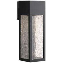 Rook 15&quot; High Satin Black Rectangular LED Outdoor Wall Light