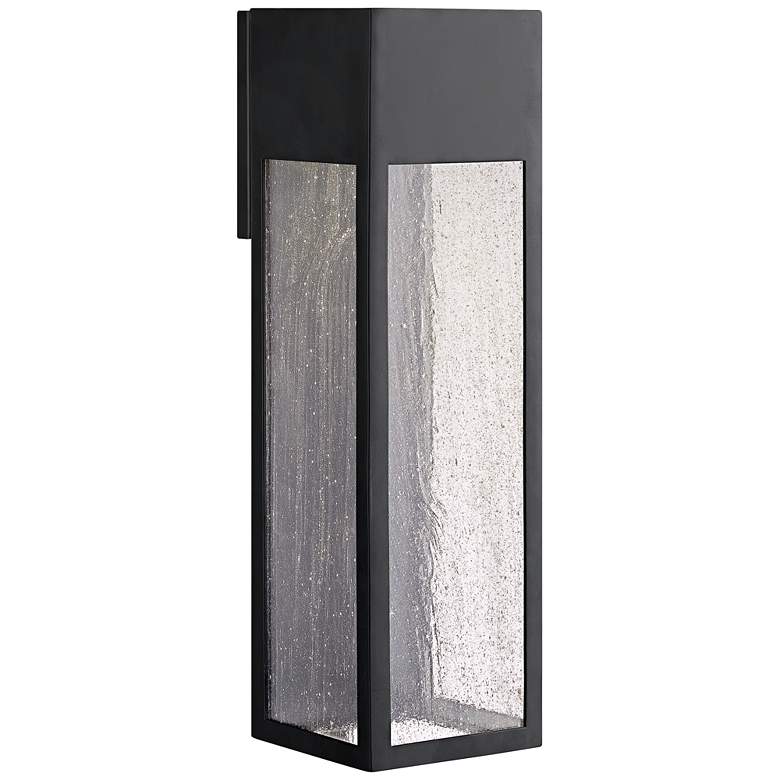 Image 2 Rook 20 inch High Satin Black Rectangular LED Outdoor Wall Light