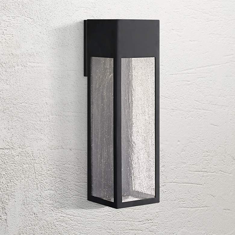 Image 1 Rook 20 inch High Satin Black Rectangular LED Outdoor Wall Light