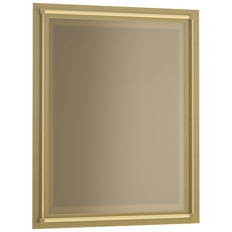 Image 1 Rook 26.8" High Modern Brass Beveled Mirror