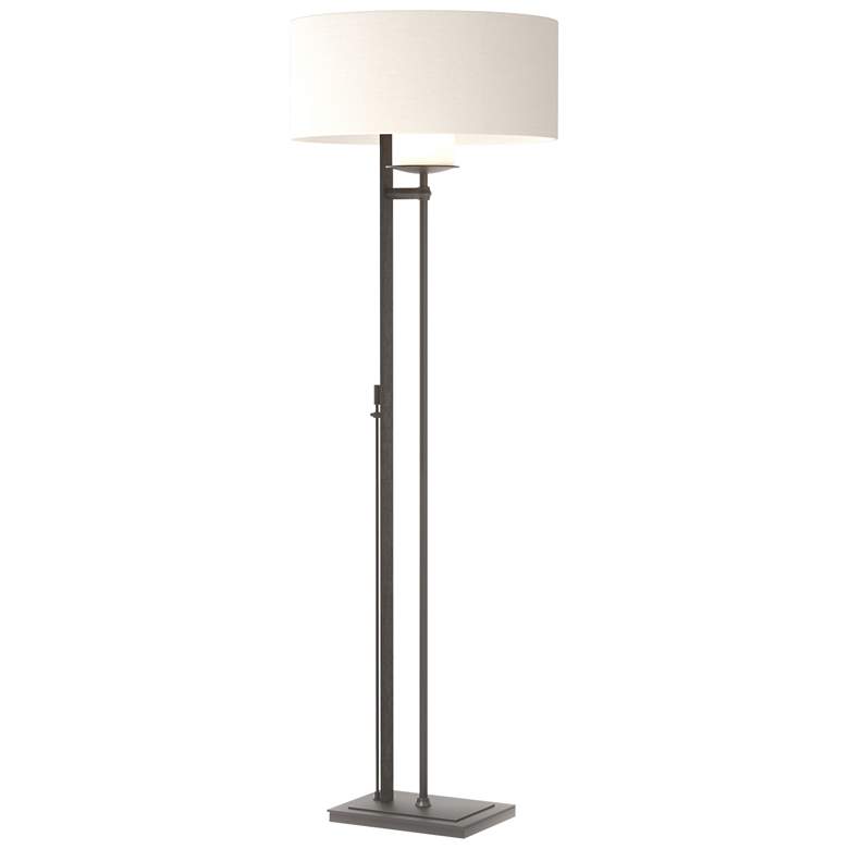Image 1 Rook 60" High Black Floor Lamp With Natural Anna Shade