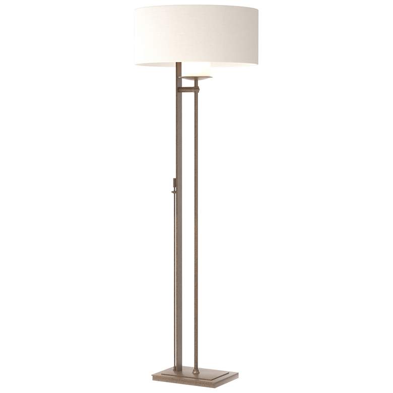 Image 1 Rook 60" High Bronze Floor Lamp With Natural Anna Shade