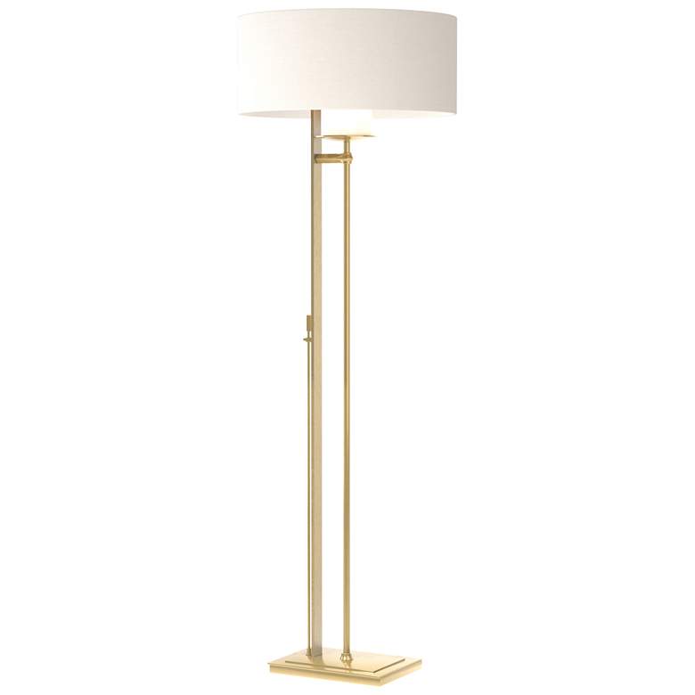 Image 1 Rook 60 inch High Modern Brass Floor Lamp With Natural Anna Shade