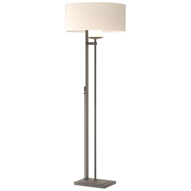 Image 1 Rook 60" High Natural Iron Floor Lamp With Flax Shade