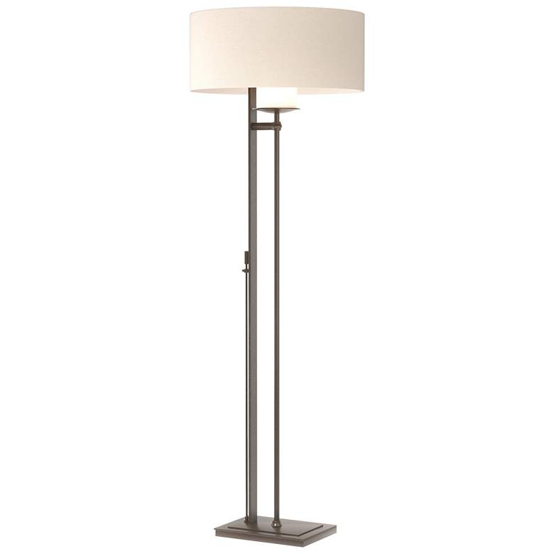 Image 1 Rook 60" High Oil Rubbed Bronze Floor Lamp With Flax Shade