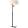 Rook 60" High Oil Rubbed Bronze Floor Lamp With Flax Shade