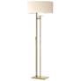 Rook 60" High Soft Gold Floor Lamp With Flax Shade