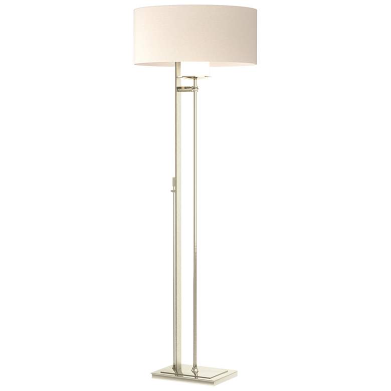 Image 1 Rook 60" High Sterling Floor Lamp With Flax Shade