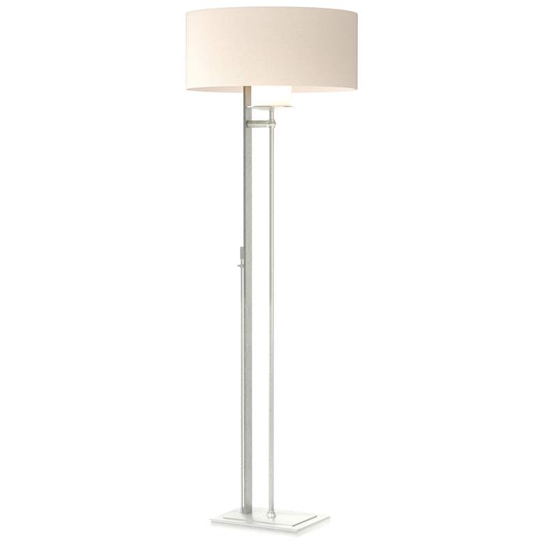Image 1 Rook 60 inch High Vintage Platinum Floor Lamp With Flax Shade