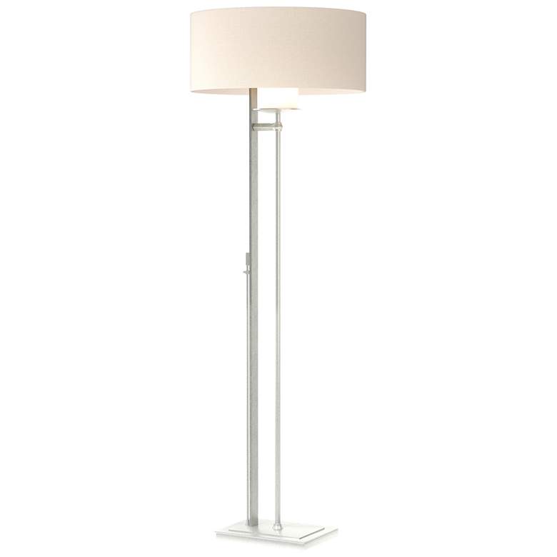 Image 1 Rook 60" High Vintage Platinum Floor Lamp With Flax Shade