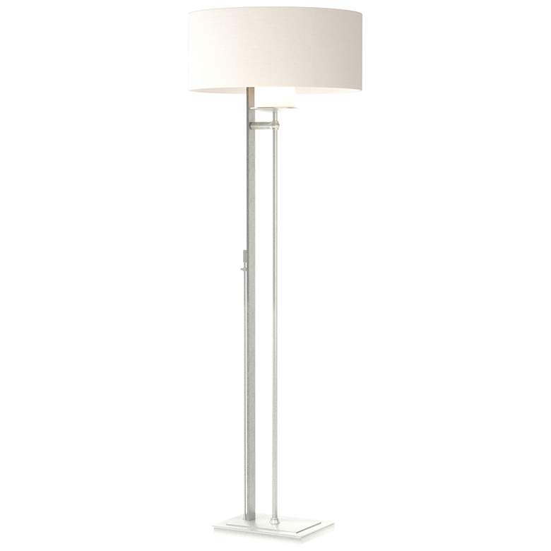 Image 1 Rook 60" High Vintage Platinum Floor Lamp With Natural Anna Shade