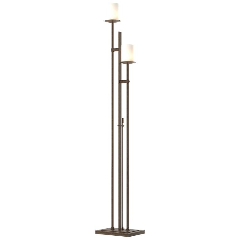 Image 1 Rook 65.8" High Bronze Twin Floor Lamp With Opal Glass Shade
