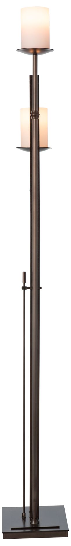Image 2 Rook Twin Floor Lamp - Dark Smoke Finish - Opal Glass more views