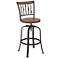 Rookery Hammered Bronze and Wood Adjustable Swivel Bar Stool