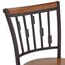 3_Rookery Hammered Bronze and Wood Adjustable Swivel Bar Stool more views