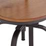 4_Rookery Hammered Bronze and Wood Adjustable Swivel Bar Stool more views