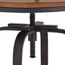 5_Rookery Hammered Bronze and Wood Adjustable Swivel Bar Stool more views