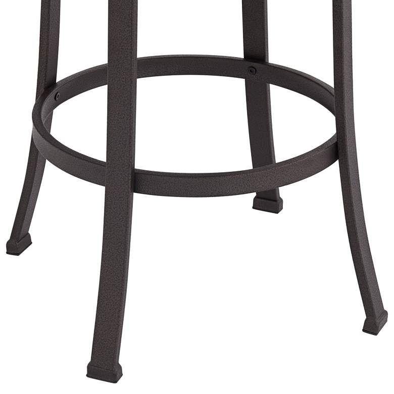 Image 6 Rookery Hammered Bronze and Wood Adjustable Swivel Bar Stool more views