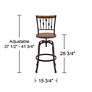 Rookery Hammered Bronze and Wood Adjustable Swivel Bar Stool