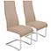 Rooney Latte Leatherette High Back Dining Chair Set of 2