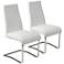 Rooney White Faux Leather Low Back Side Chair Set of 2