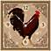 Rooster On Cream 16" Square Rustic Clock