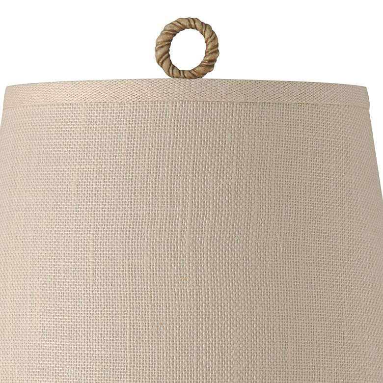 Image 2 Rope and Buoy 26.5 inch Cream Canvas Nantucket Red Coastal Table Lamp more views