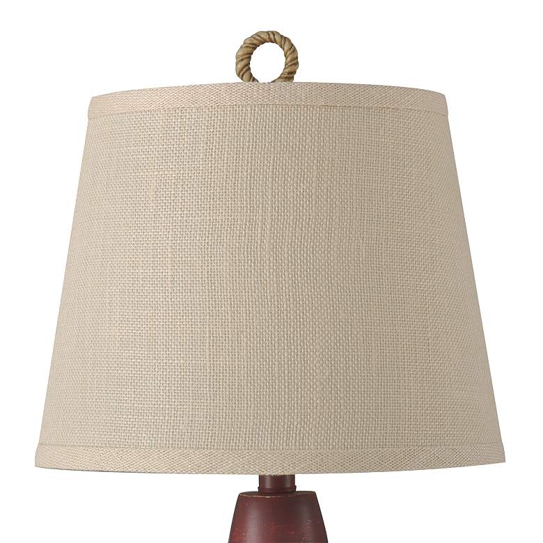 Image 4 Rope and Buoy 26.5 inch Cream Canvas Nantucket Red Coastal Table Lamp more views