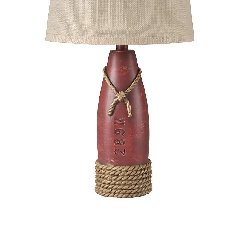 Image 6 Rope and Buoy 26.5 inch Cream Canvas Nantucket Red Coastal Table Lamp more views