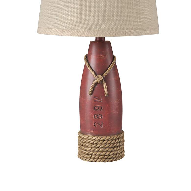 Image 5 Rope and Buoy 26.5 inch Cream Canvas Nantucket Red Coastal Table Lamp more views