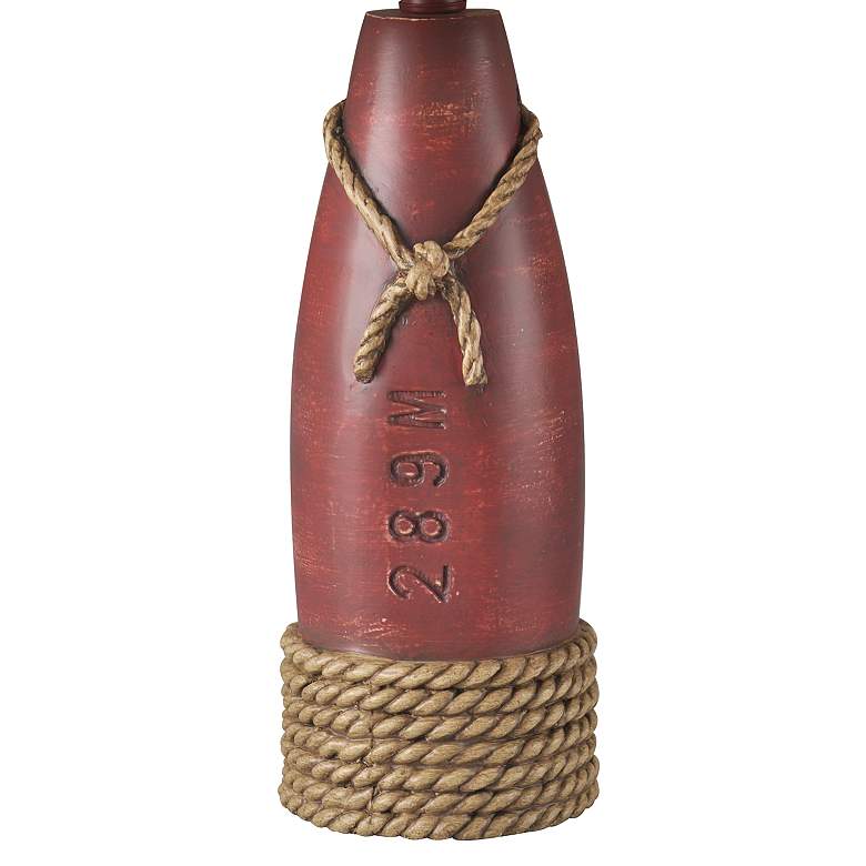 Image 7 Rope and Buoy 26.5" Cream Canvas Nantucket Red Coastal Table Lamp more views