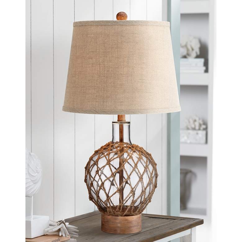 Rope and Glass Jug Table Lamp