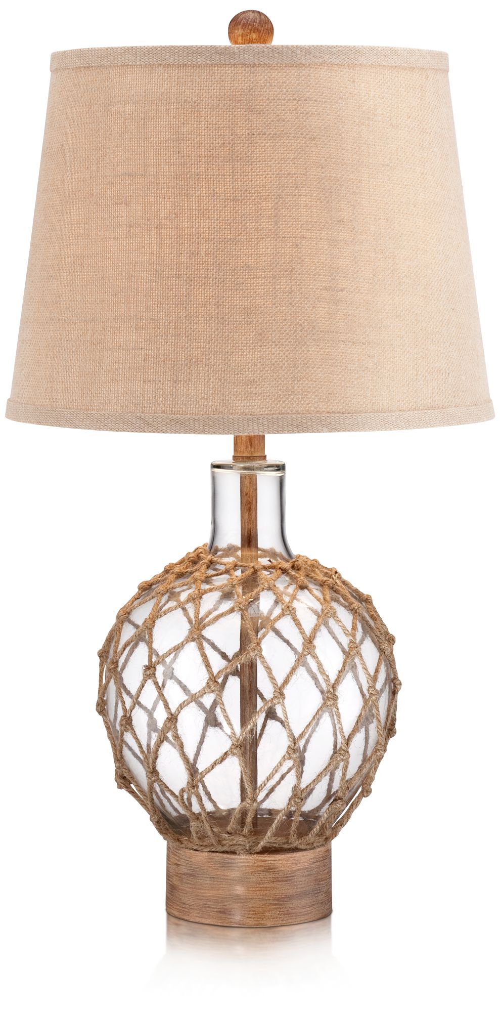 glass table lamp with rope