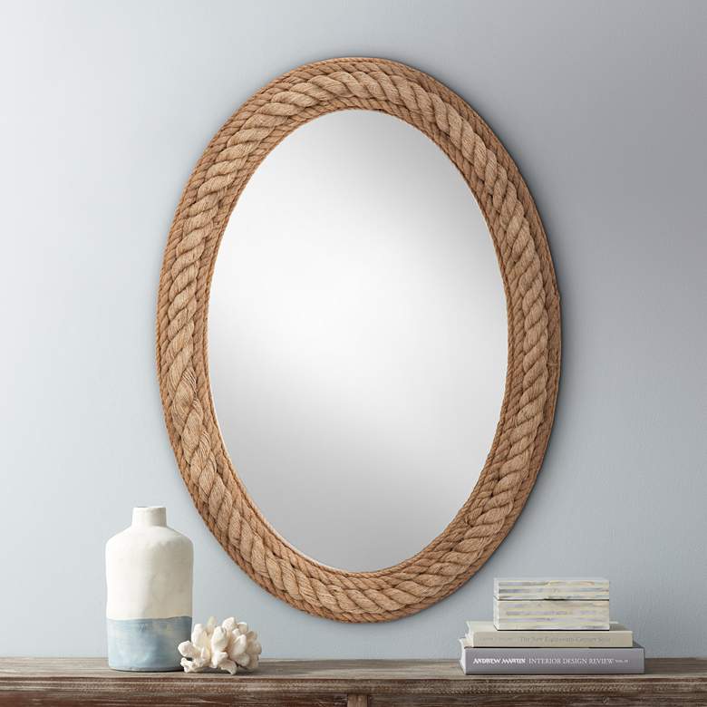 Image 1 Rope Jute 30" x 41" Oval Wall Mirror