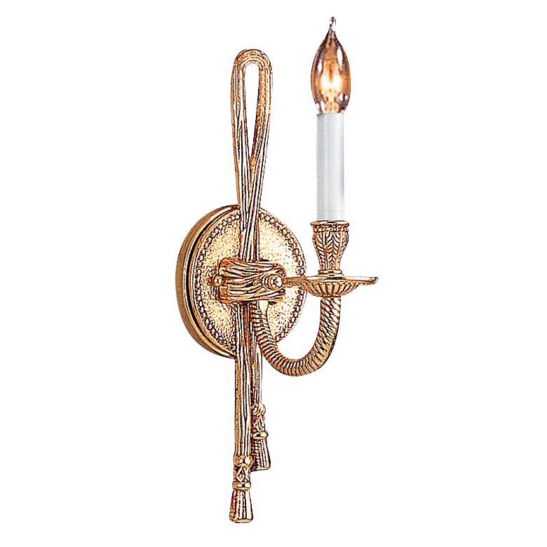 Image 1 Rope/Tassel 15" High Olde Brass Wall Sconce