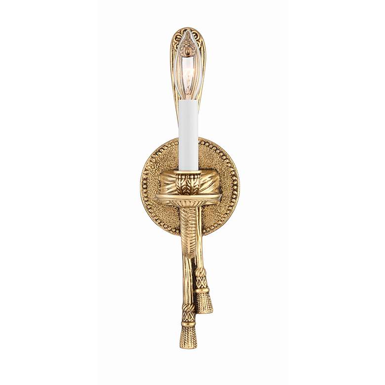 Image 3 Rope/Tassel 15" High Olde Brass Wall Sconce more views