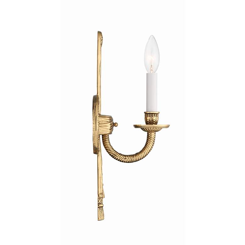 Image 5 Rope/Tassel 15" High Olde Brass Wall Sconce more views