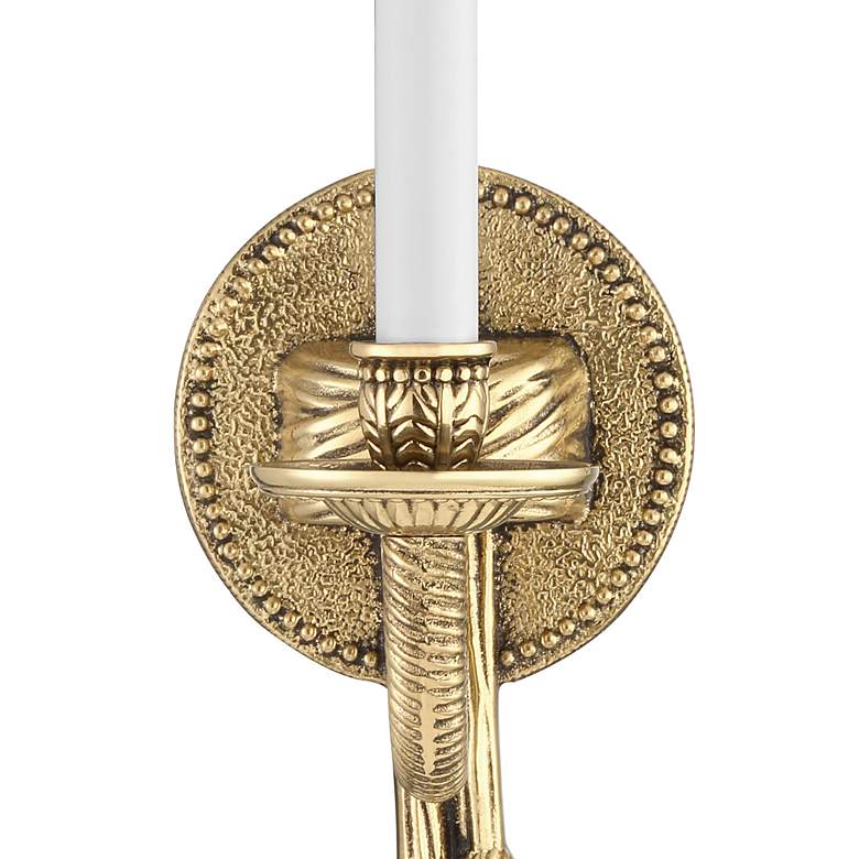 Image 6 Rope/Tassel 15" High Olde Brass Wall Sconce more views