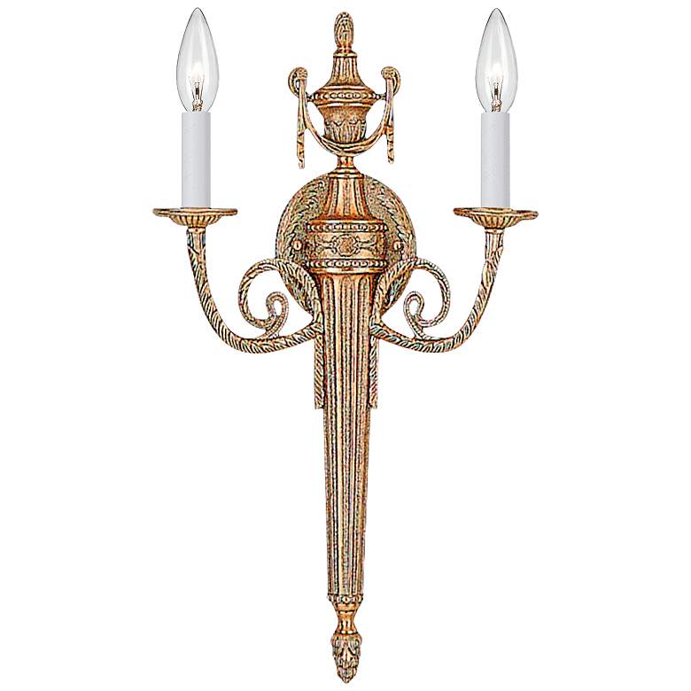 Image 1 Rope Tassel 20 inch High Brass 2-Light Traditional Wall Sconce