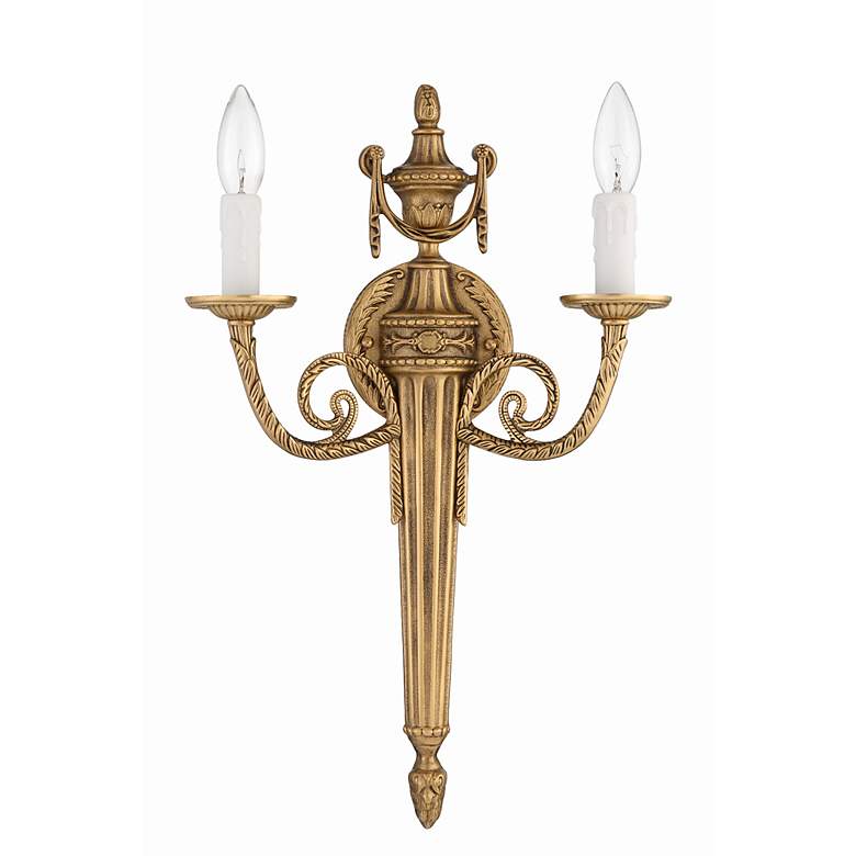 Image 2 Rope Tassel 20" High Brass 2-Light Traditional Wall Sconce more views