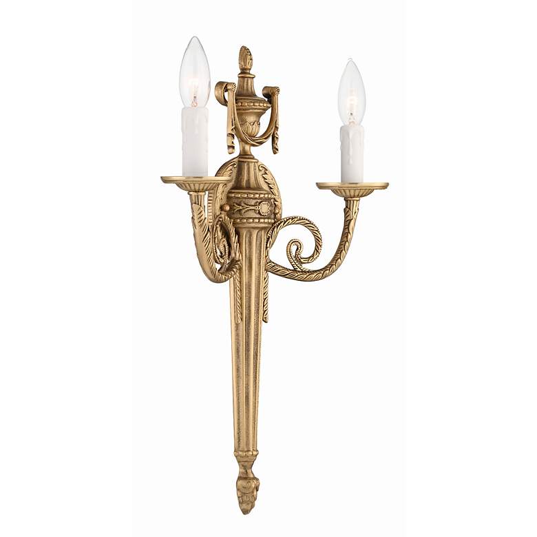 Image 3 Rope Tassel 20" High Brass 2-Light Traditional Wall Sconce more views
